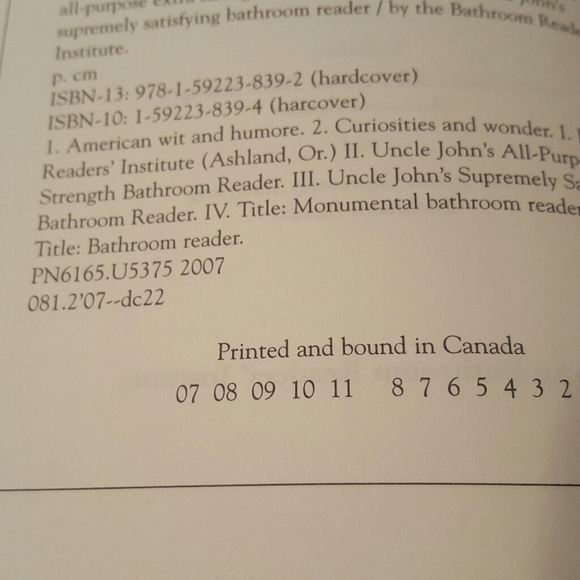 UNCLE JOHN'S MONUMENTAL BATHROOM READER 2007 - Picture 3 of 7